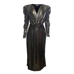 Vestido Framed Metalizado Dourado