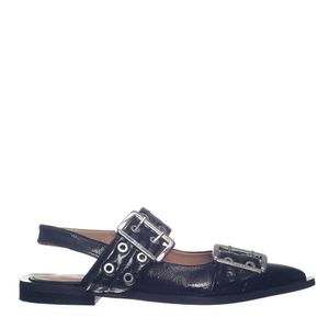 Sapatilha Ganni Wide Welt com Fivela Preta
