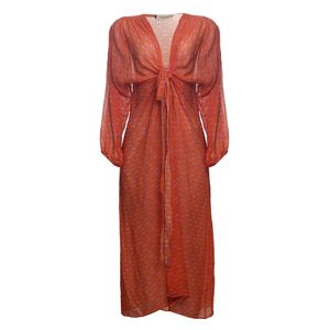 Vestido Adriana Degreas Estampado Laranja