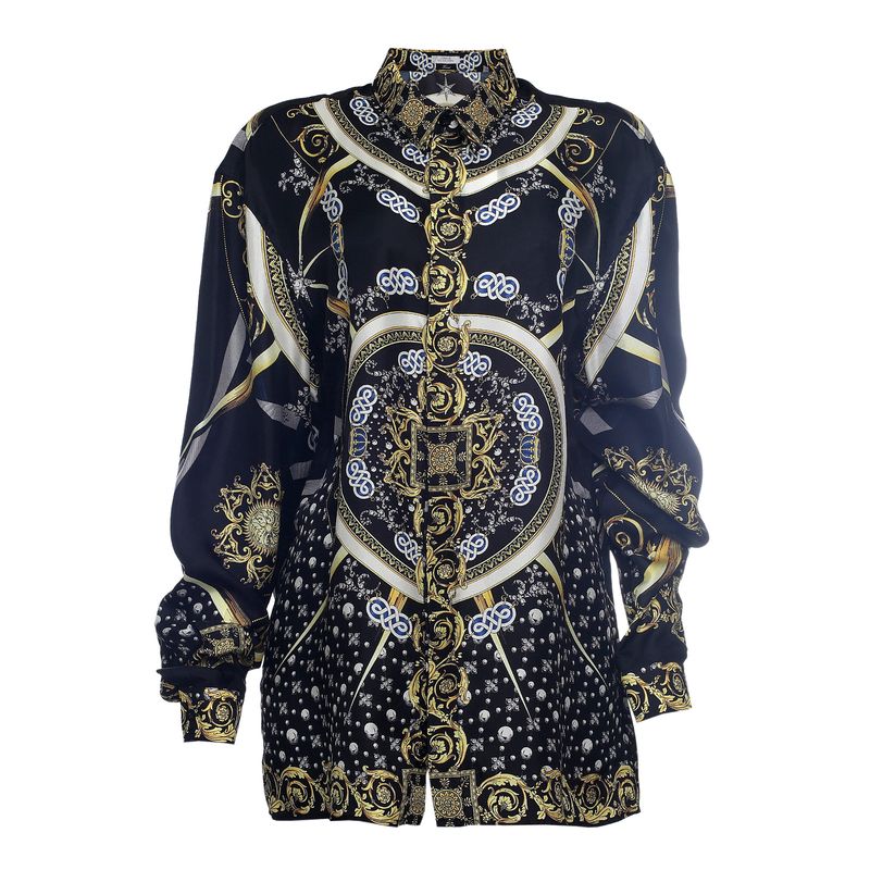 Camisa-Versace-Seda-Estampa-Preta