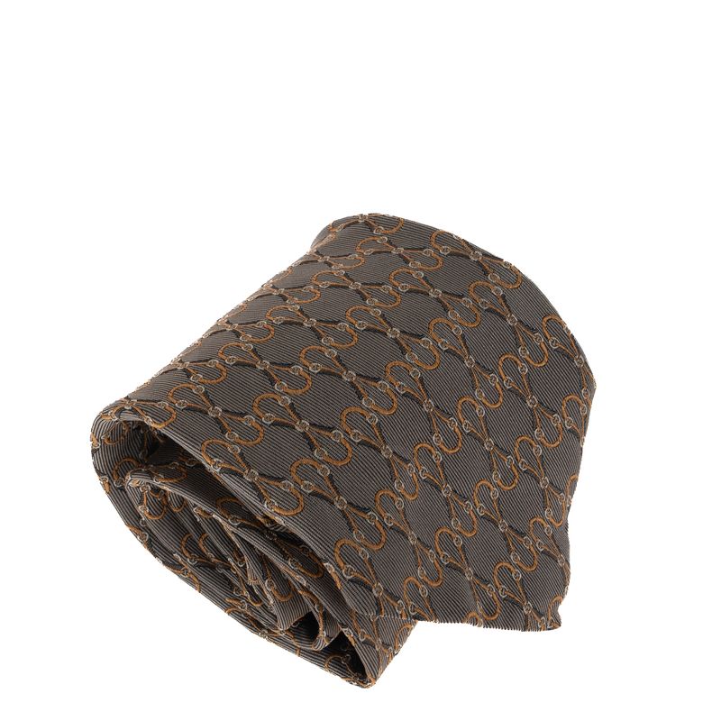 Gravata-Gucci-Estampada-Cinza