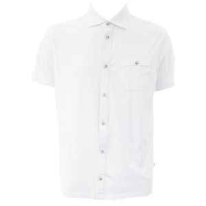 Camisa Boss Manga Curta em Malha Branca