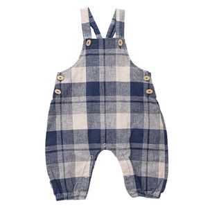 Macacão Edamami Infantil Xadrez Azul