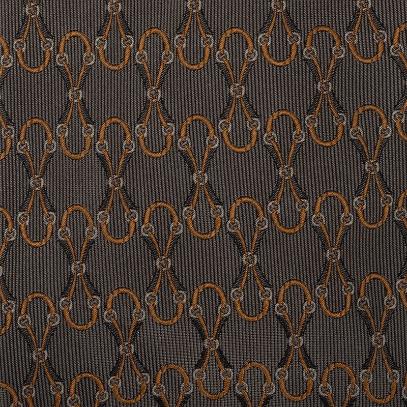 Gravata-Gucci-Estampada-Cinza