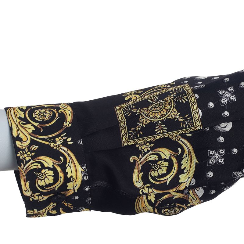 Camisa-Versace-Seda-Estampa-Preta