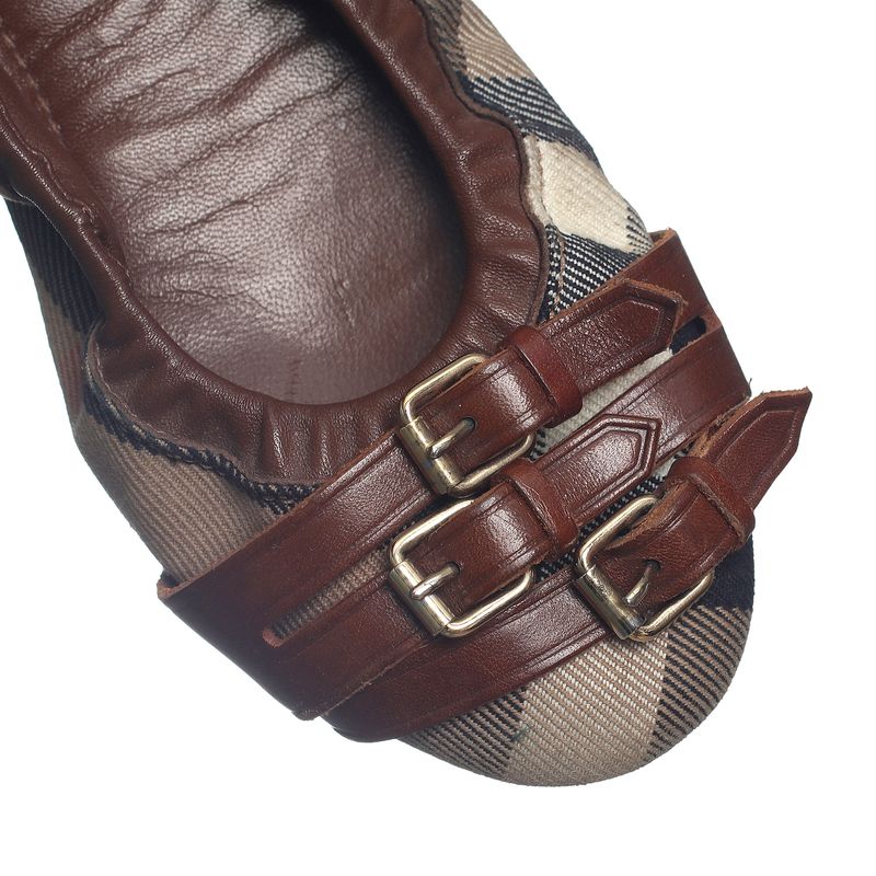 Sapatilha-Burberry-Fivela-Housecheck-e-Bege
