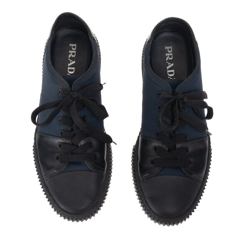 Tenis-Prada-Tecido-e-Couro-Preto