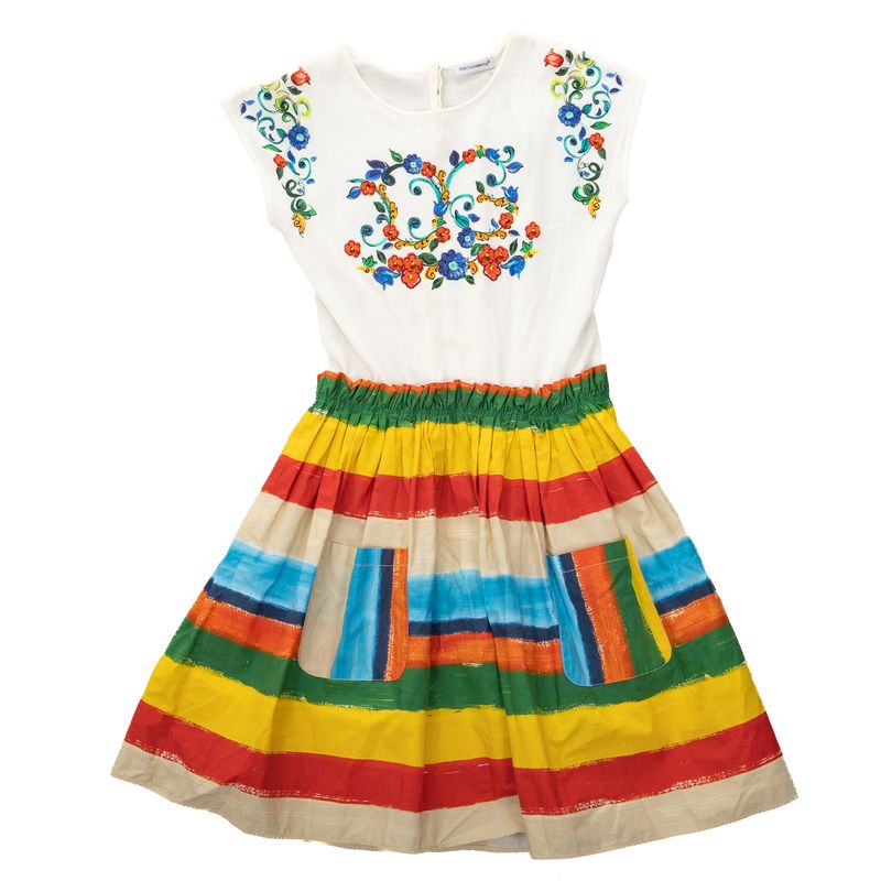 Vestido-Dolce---Gabbana-Infantil-com-Listras-Coloridas