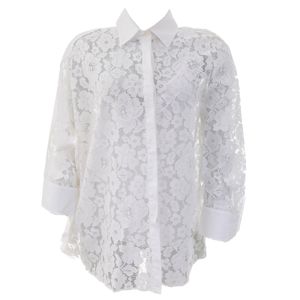 Camisa Carolina Herrera Rendada Branca