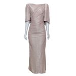 Vestido-Talbot-Runhof-Longo-Drapeado-Prateado
