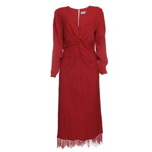 Vestido Self-Portrait Manga Longa Vermelho