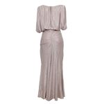 Vestido-Talbot-Runhof-Longo-Drapeado-Prateado