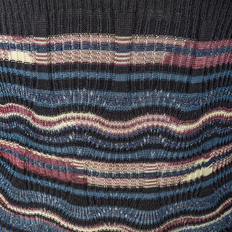 Vestido-Missoni-Manga-Longa-Preto-Azul-e-Roxo