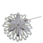 Broche-Flor-Branco-e-Prateado