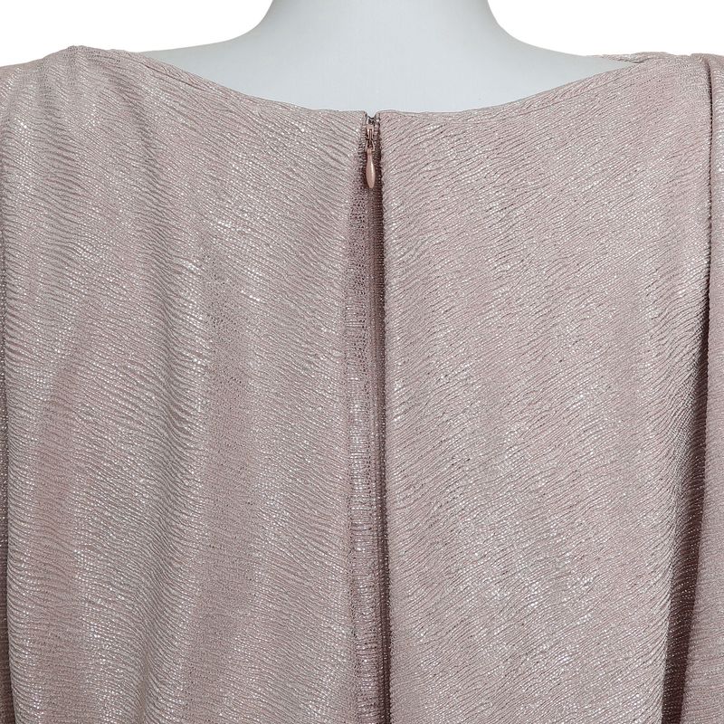 Vestido-Talbot-Runhof-Longo-Drapeado-Prateado