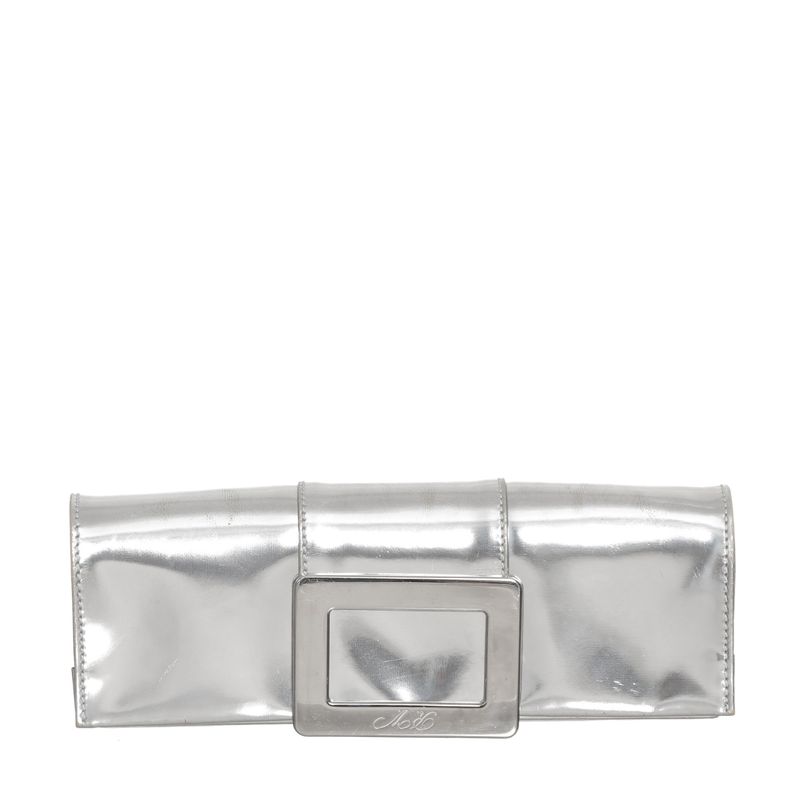Bolsa-Roger-Vivier-Clutch-Fivela-Prateada