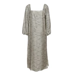 Vestido Cris Barros Listrado Branco
