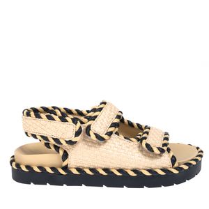 Sandália Bottega Veneta Rasteira Plana Jack Ráfia