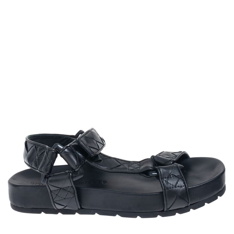 Sandalia-Bottega-Veneta-Rasteira-Intrecciato-Preta