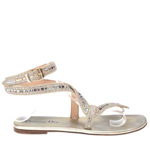 Sandália Christian Dior Rasteira Dourada