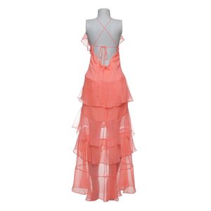 Vestido Marcelo Quadros Babados Rosa