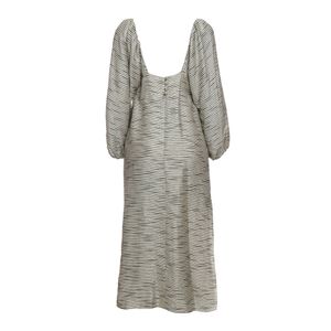 Vestido Cris Barros Listrado Branco