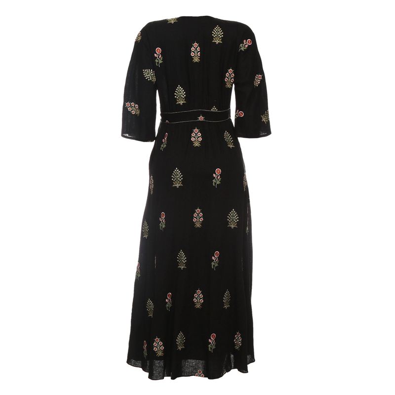 Vestido-Cris-Barros-Linho-Bordado-Preto