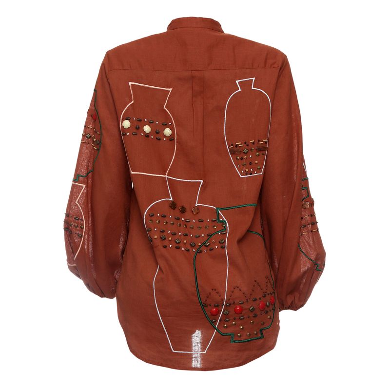 Camisa-Wai-Wai--Betina-de-Luca-Bordada-Marrom
