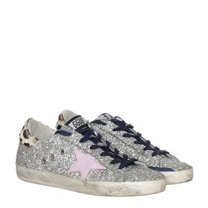 Tênis Golden Goose Superstar Glitter Estrela Lilás