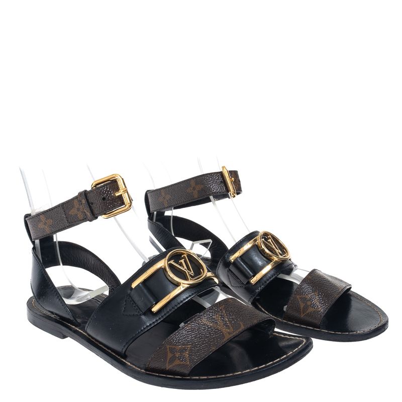 Sandalia-Louis-Vuitton-Rasteira-Academy-Monograma