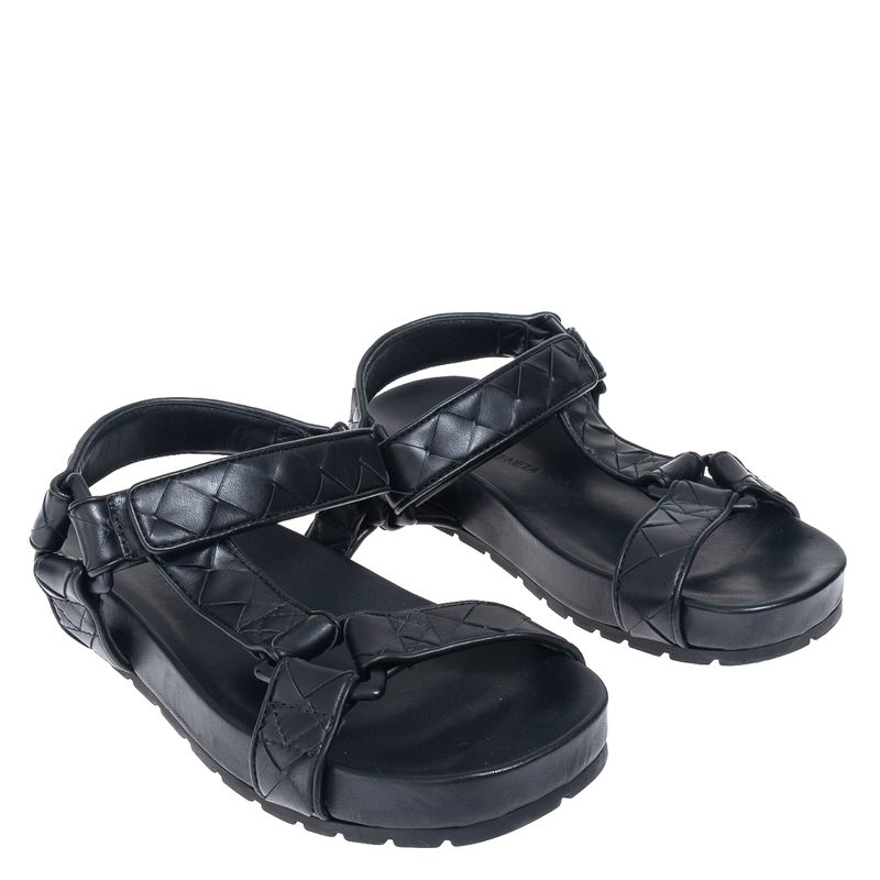 Sandalia-Bottega-Veneta-Rasteira-Intrecciato-Preta