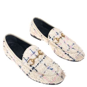 Mocassim Gucci Horsebit Tweed Branco