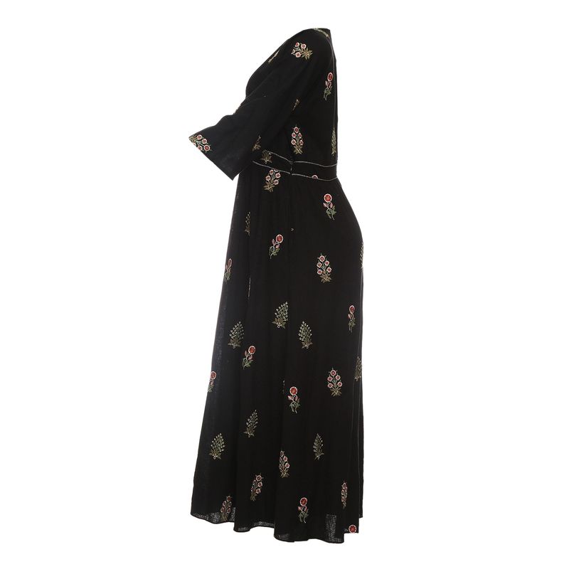 Vestido-Cris-Barros-Linho-Bordado-Preto