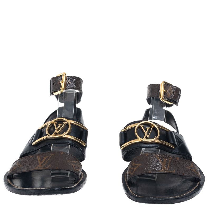Sandalia-Louis-Vuitton-Rasteira-Academy-Monograma