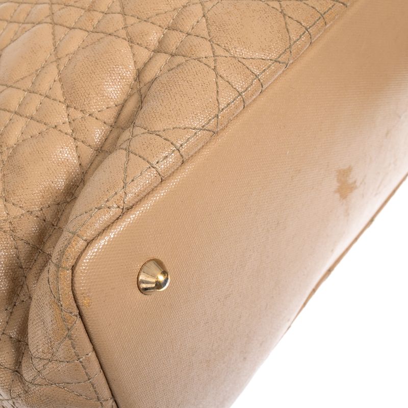 Bolsa-Dior-Panarea-Tote-Cannage-Tecido-Bege