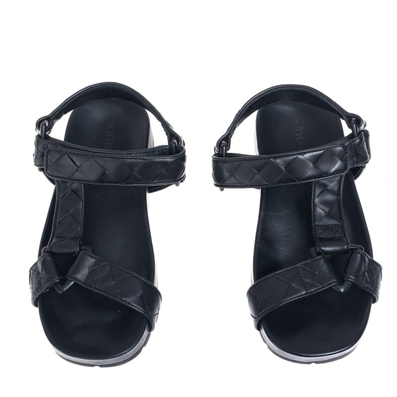Sandalia-Bottega-Veneta-Rasteira-Intrecciato-Preta