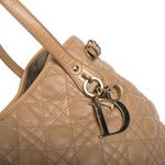 Bolsa-Dior-Panarea-Tote-Cannage-Tecido-Bege