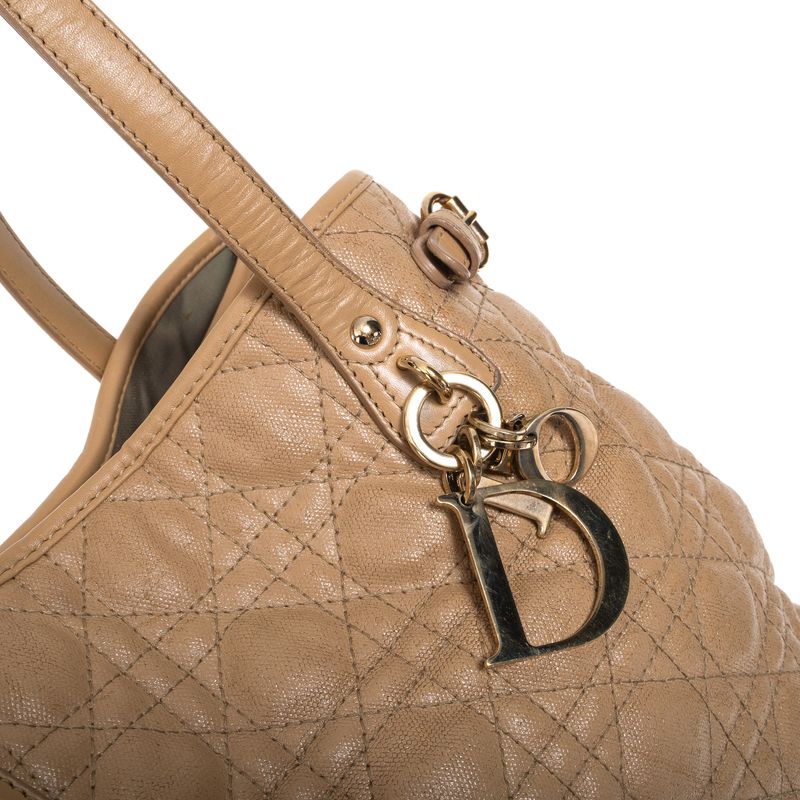 Bolsa-Dior-Panarea-Tote-Cannage-Tecido-Bege