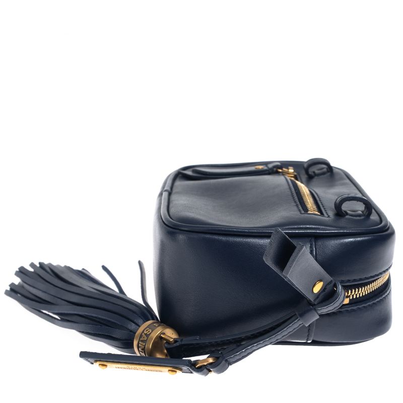 Bolsa-Saint-Laurent-Pochete-Lou-em-Couro-Marinho