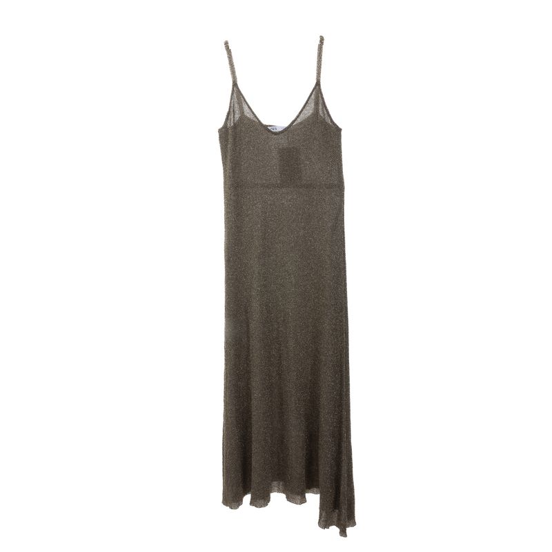 Vestido-Zara-Lurex-Dourado