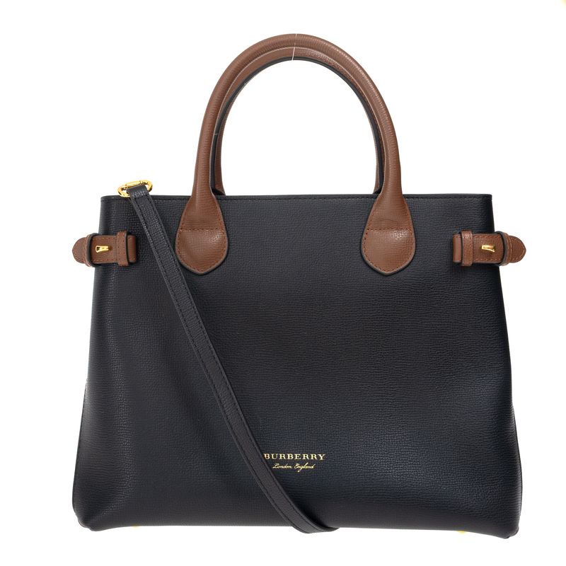 Bolsa-Burberry-Timmed-Banner-Preta-e-Marrom-
