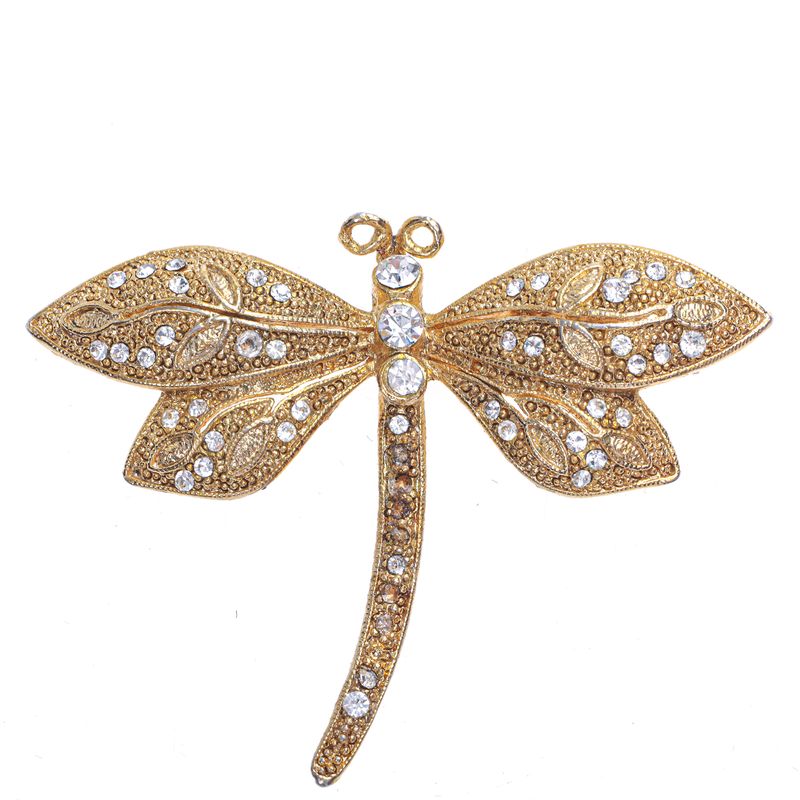 Broche-Vintage-Libelula-Dourada