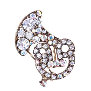 Broche Vintage Trompa com Cristais