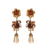 Brinco-de-Pressao-Vintage-Longo-com-Esfera-Perolada-e-Pedras-Ambar