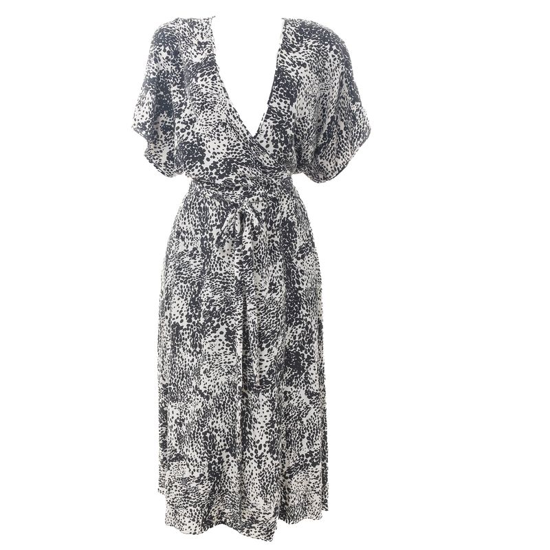 Vestido-Diane-Von-Furstenberg-Midi-Branco-e-Preto
