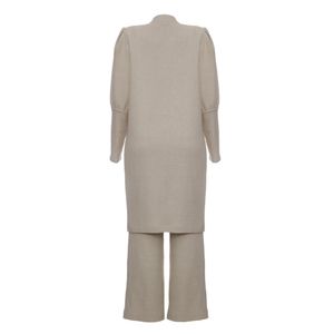 Conjunto A. Niemeyer Casaco e Calça Tricô Bege