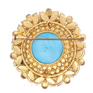 Broche Vintage com Pedraria Azul