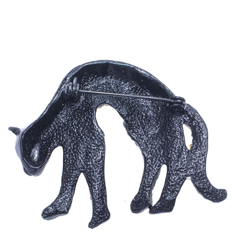 Broche-Vintage-Guepardo-Preto-com-Cristais