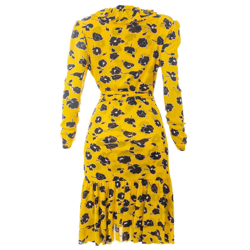 Vestido-Diane-Von-Furstenberg-Transpassado-Amarelo