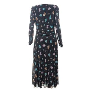 Vestido Diane Von Furstenberg Franzido Estampado Preto
